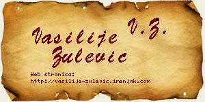 Vasilije Zulević vizit kartica